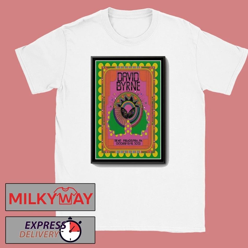 David Byrne Philadelphia Tour 2025 Poster shirt