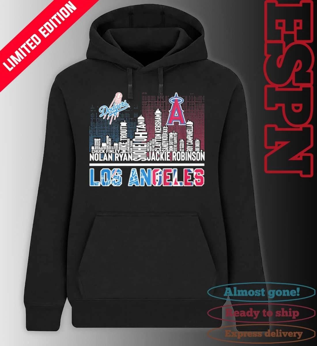 Los Angeles Dodgers And Los Angeles Angels Skyline Players Name Shirt