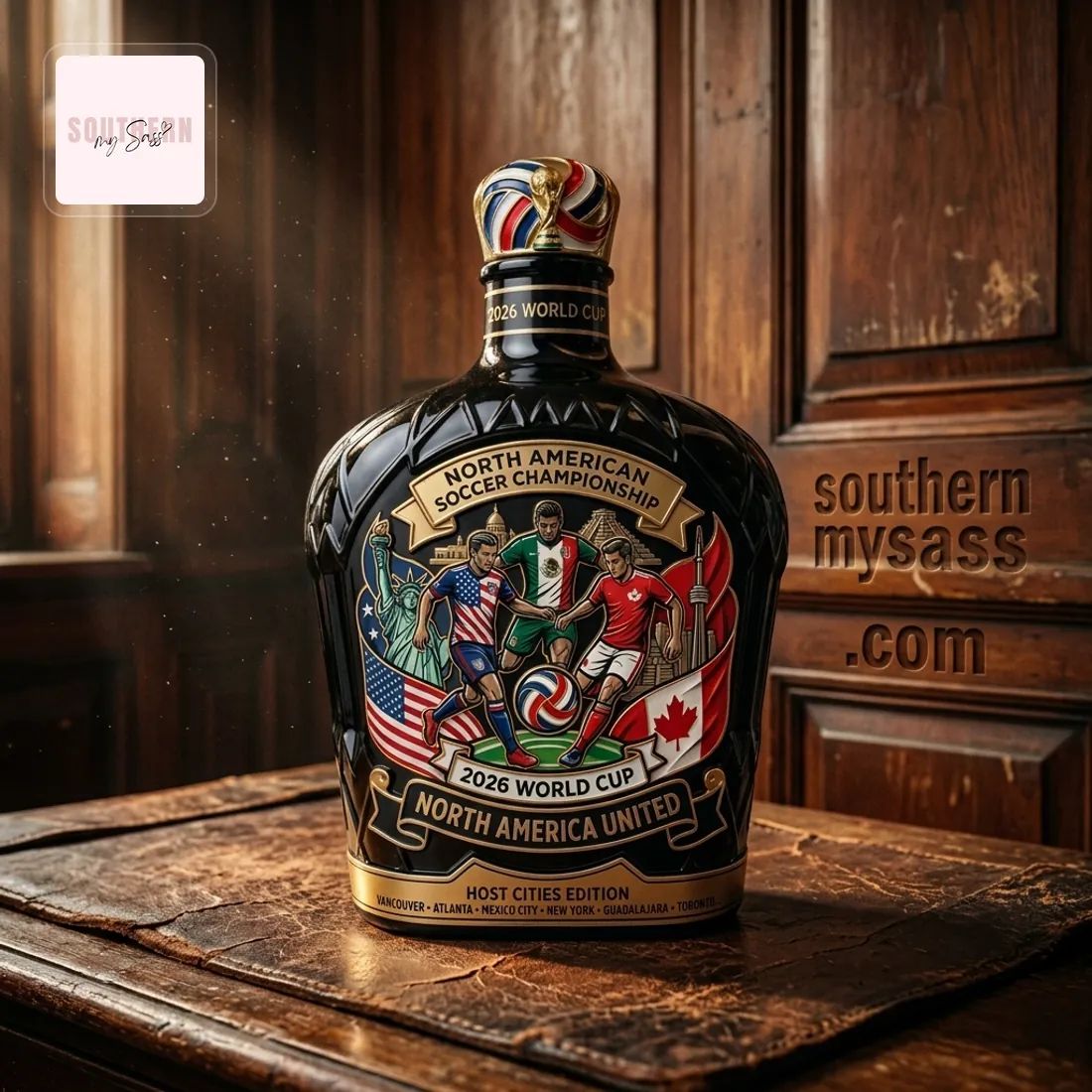 2026 World Cup North American Soccer Championship Limited Edition Whiskey Bottle