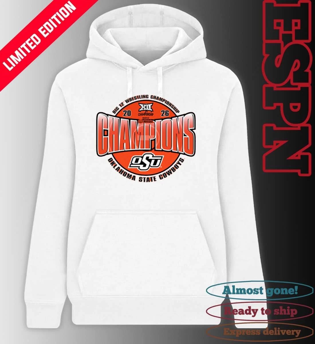 Oklahoma State Cowboys 2026 Big 12 Wrestling Champions Shirt