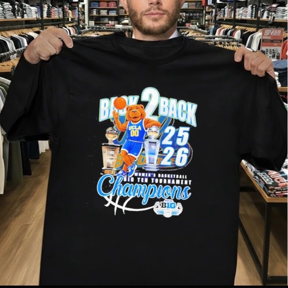 Ucla Bruins back 2 back 2025-26 Women’s Basketball Big Ten Tournament Champions mascot Shirt