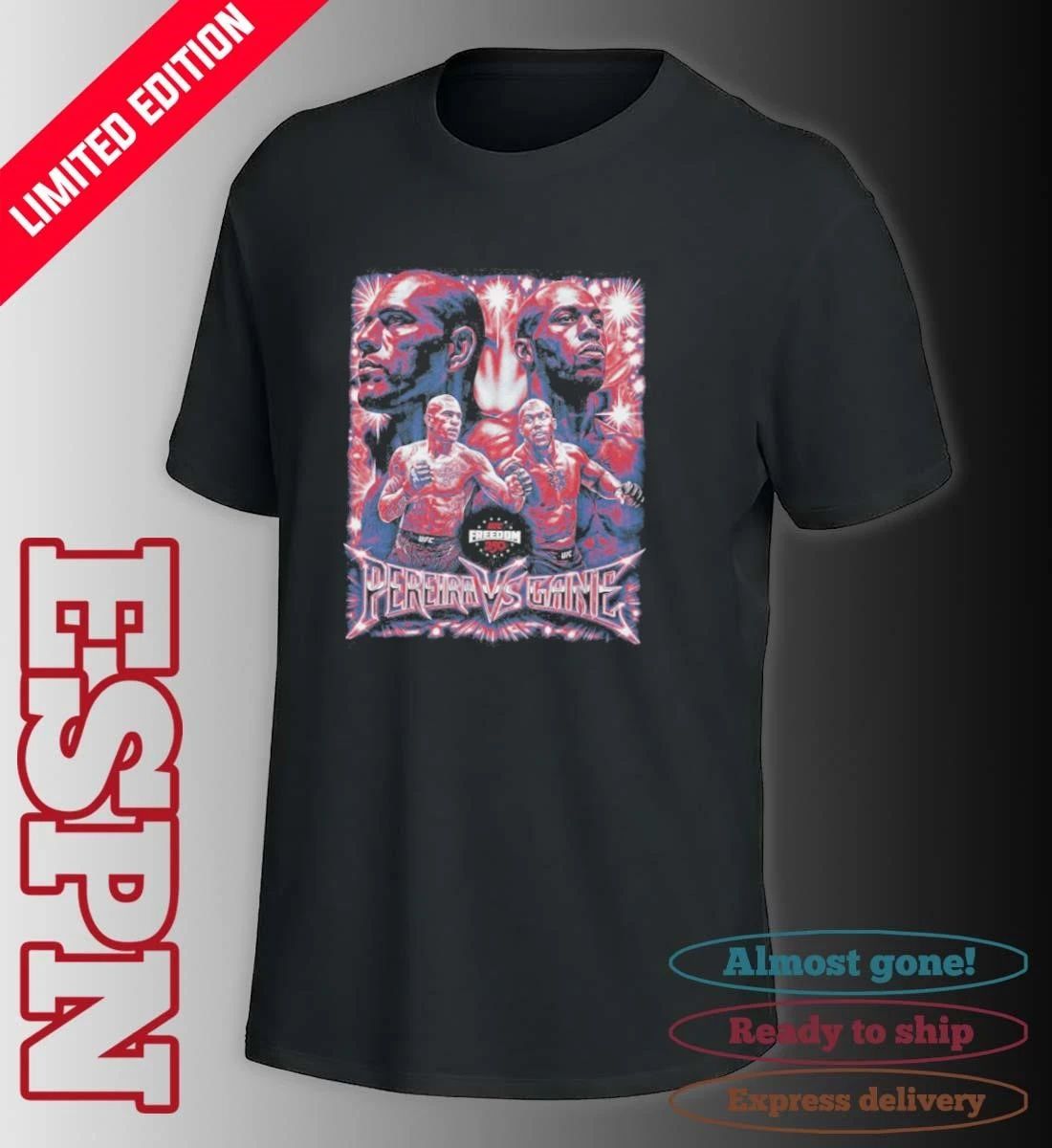 UFC Freedom 250 Alex Pereira Vs. Ciryl Gane Vintage Grunge T-shirt