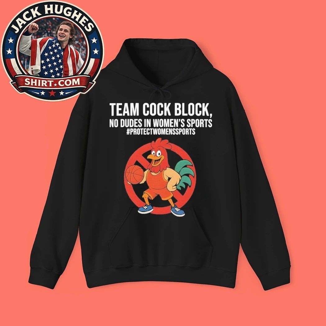 Team Cock Block Shirt – Bold Rooster Basketball Block Graphic Protest T-Shirt