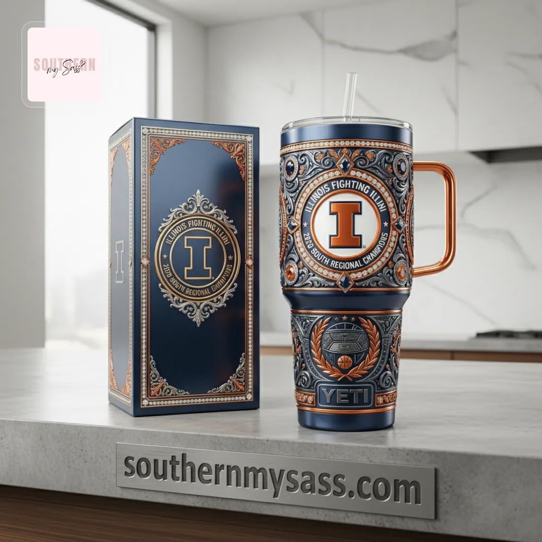 Illinois Fighting Illini 2026 South Regional Champions Yeti Handled Tumbler