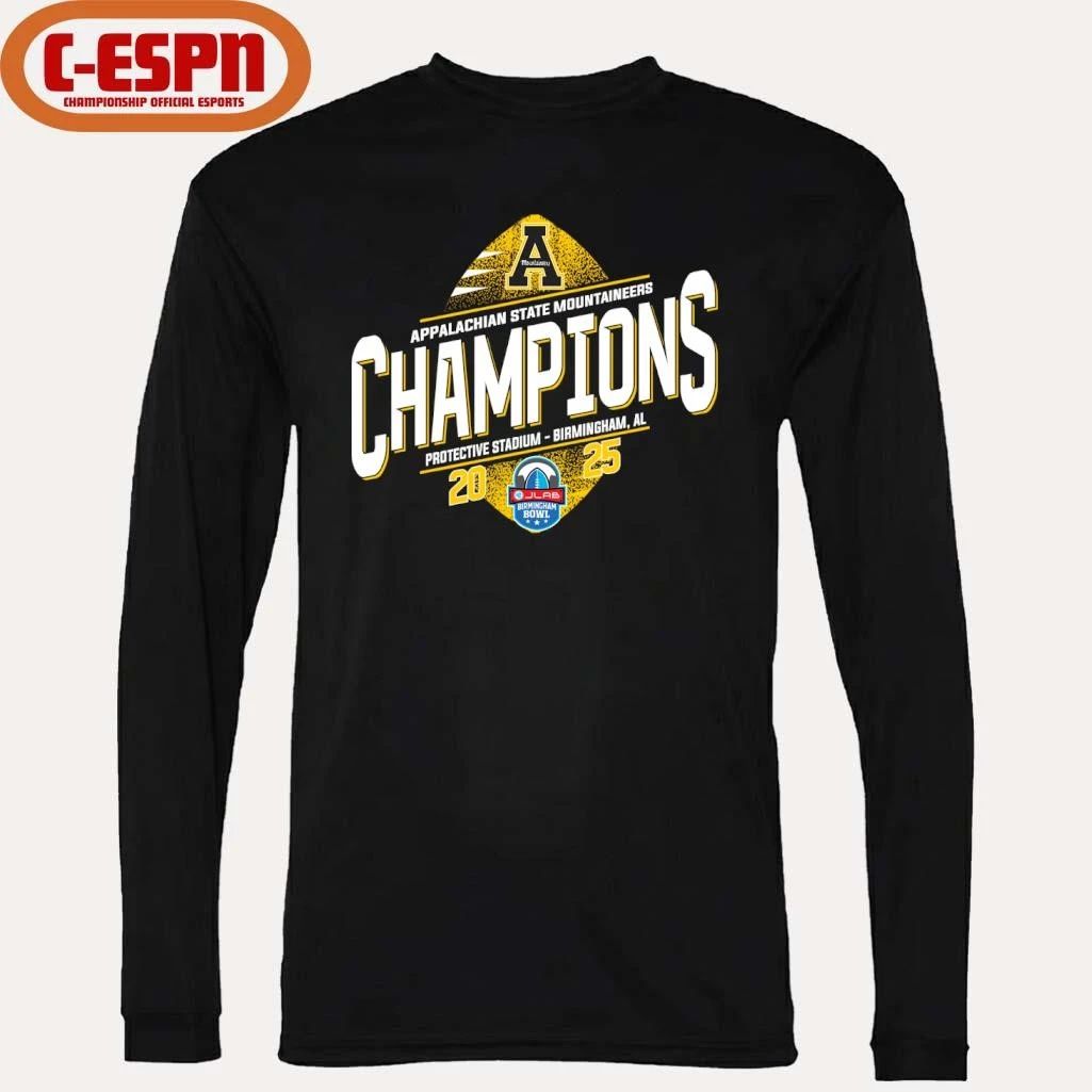 Appalachian State Mountaineers 2025 Birmingham Bowl Champions T-Shirt