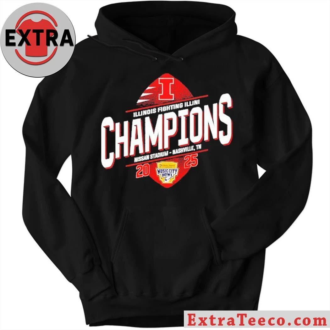 Celebrating the Illinois Fighting Illinois team’s victory at the 2025 Music City Bowl at Nissan Stadium, Nashville, TN Logo T-Shirt