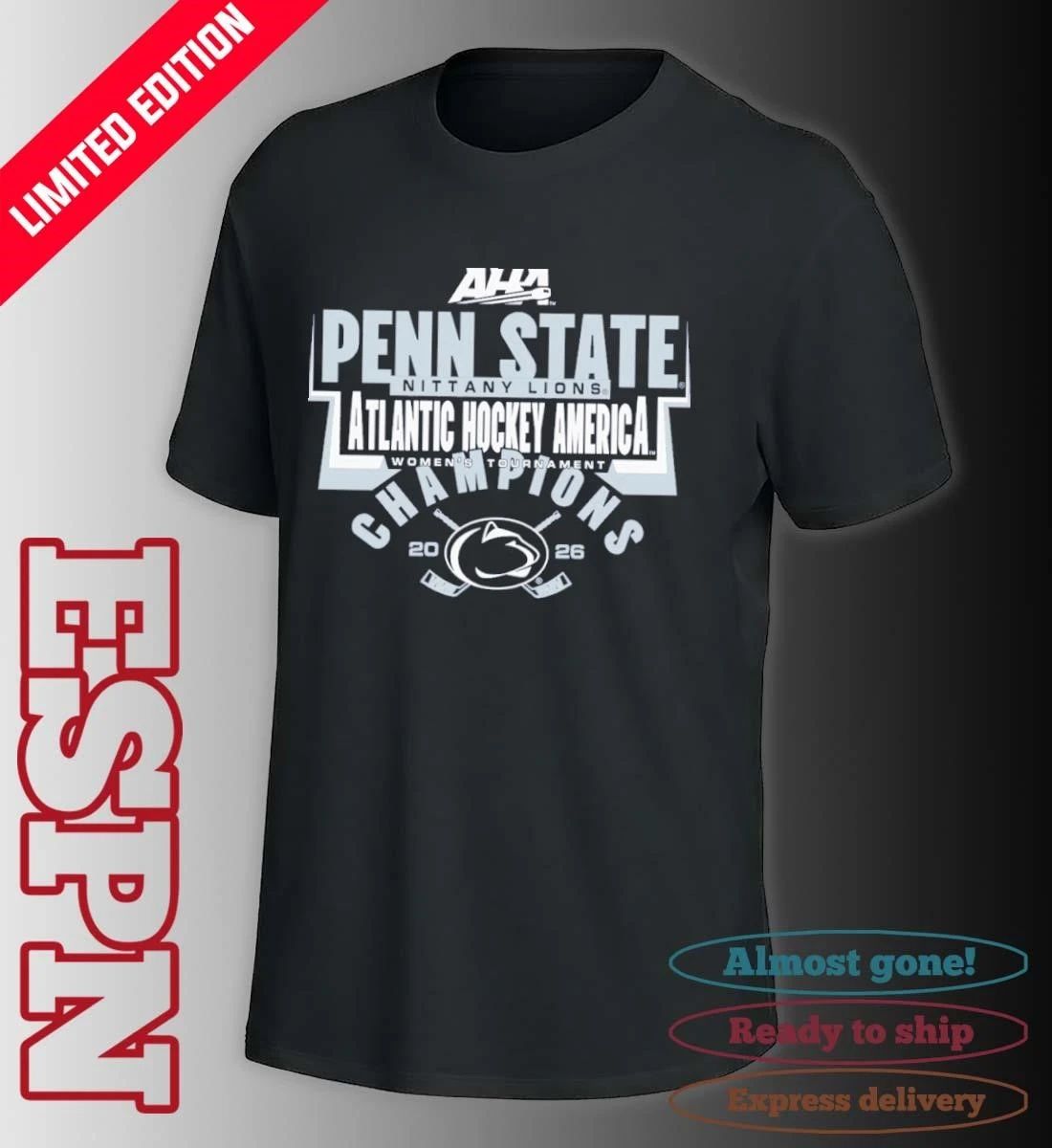 Penn State Nittany Lions 2026 AHA Women’s Hockey Champions T-Shirt