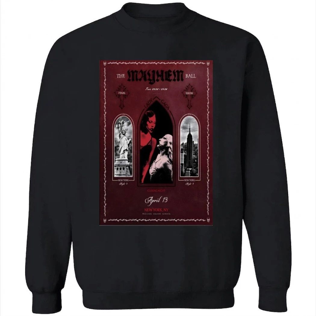Lady Gaga The Mayhem Ball Tour MSG New York On Apr 13 2026 Shirt