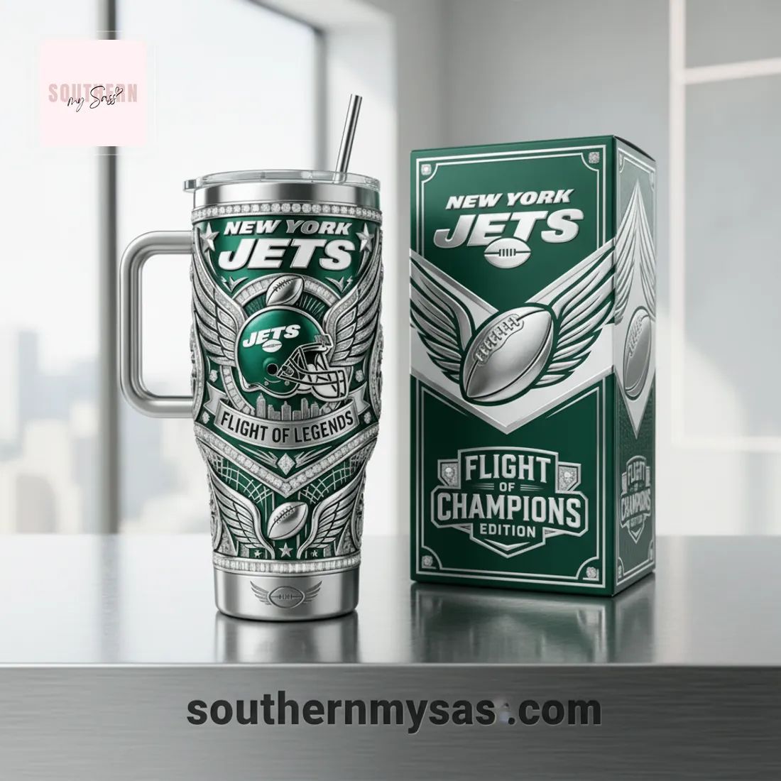 New York Jets Flight of Legends 40oz Insulated Tumbler