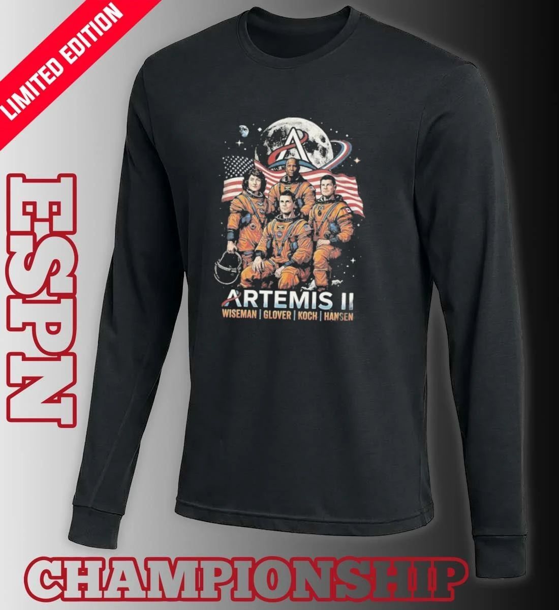 Artemis II Wiseman, Glover, Koch And Hansen 2026 Rocket Launch T-Shirt