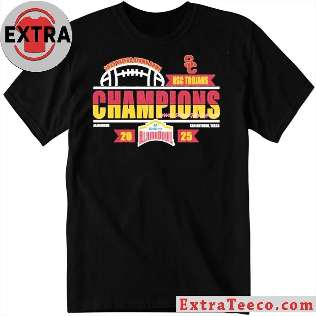 USC Trojans 2025 Valero Alamo Bowl Bowl Champions Logo T-Shirt