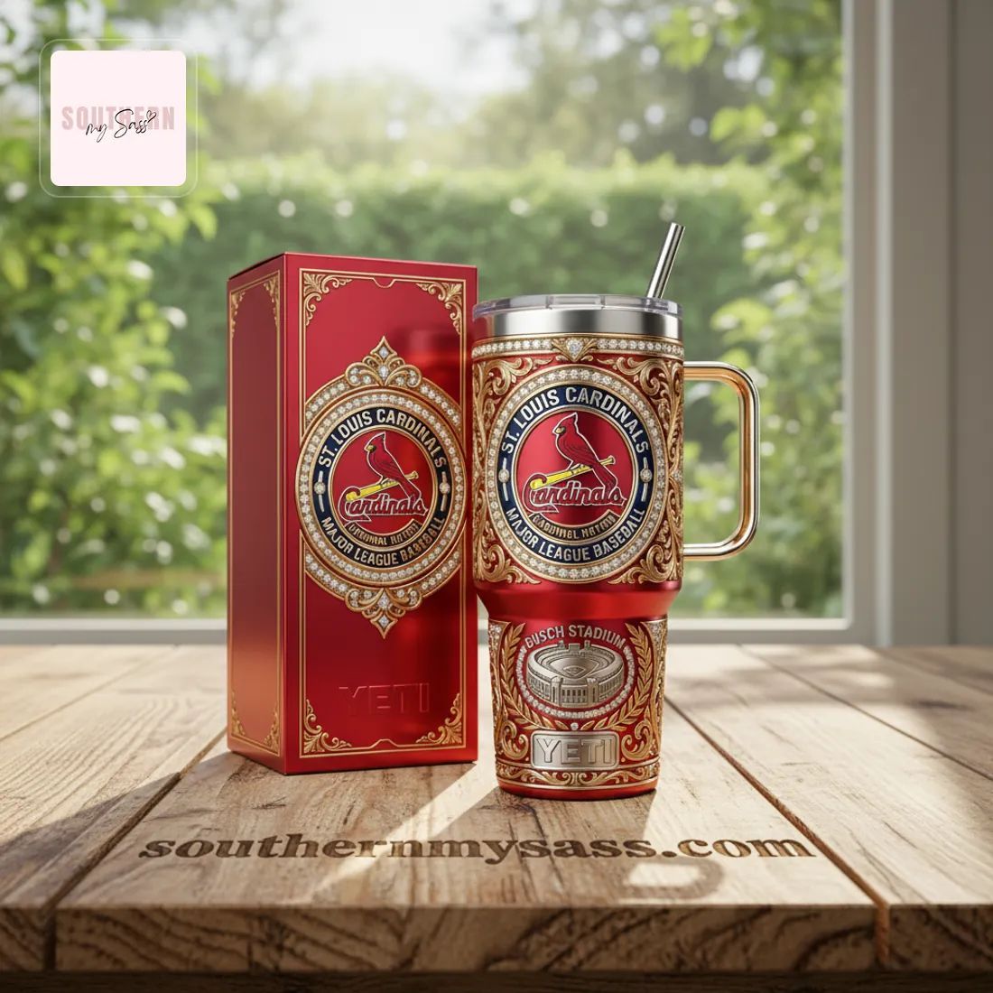 St. Louis Cardinals Busch Stadium Luxury YETI 40 oz Tumbler