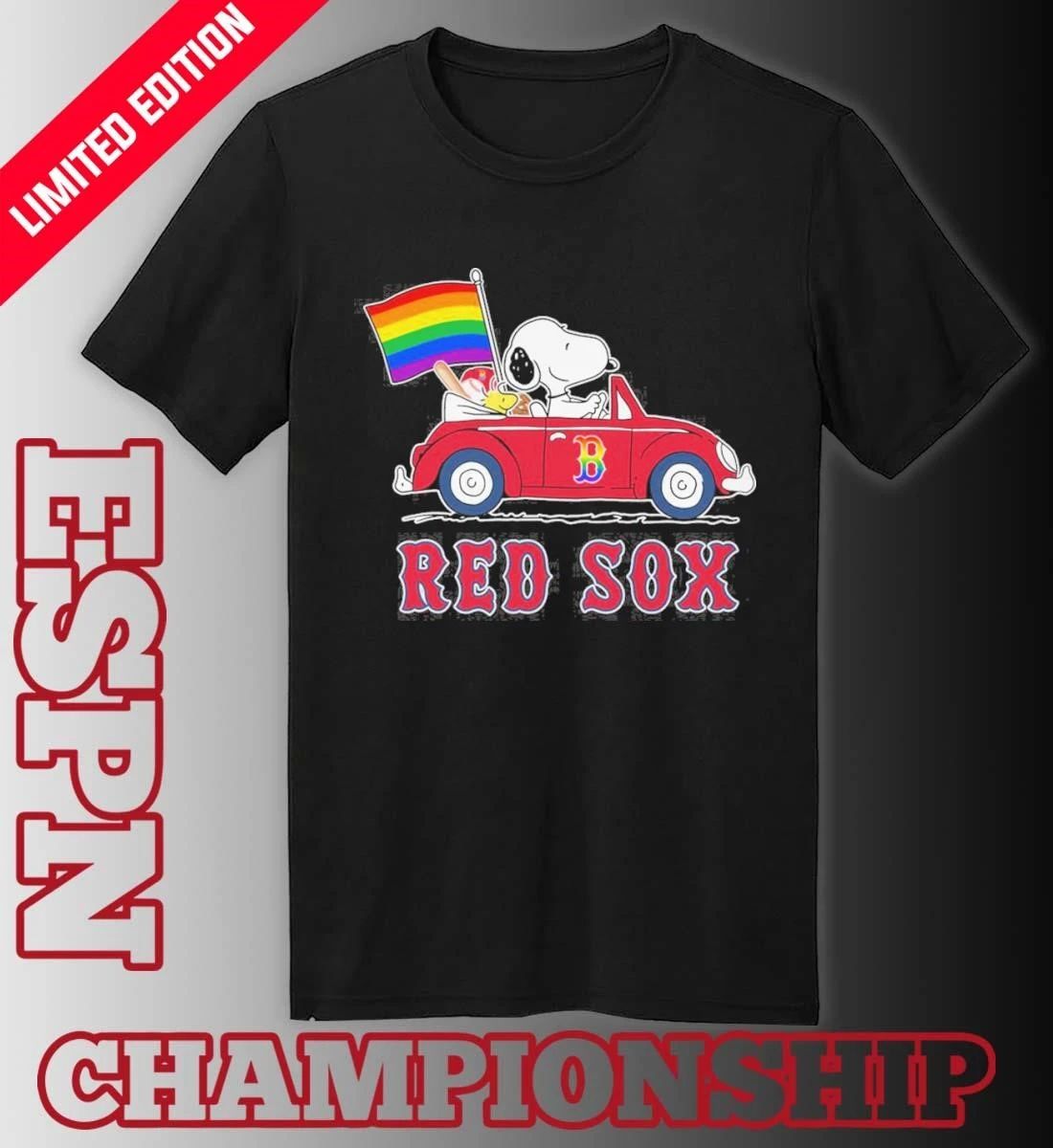 The Peanuts Driving Car X Boston Red Sox Pride Month Shirt