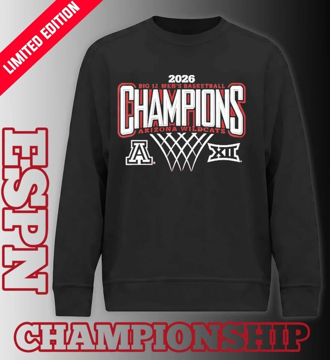 Arizona Wildcats Men’s Basketball 2026 Big 12 Regular Season Champions Shirt