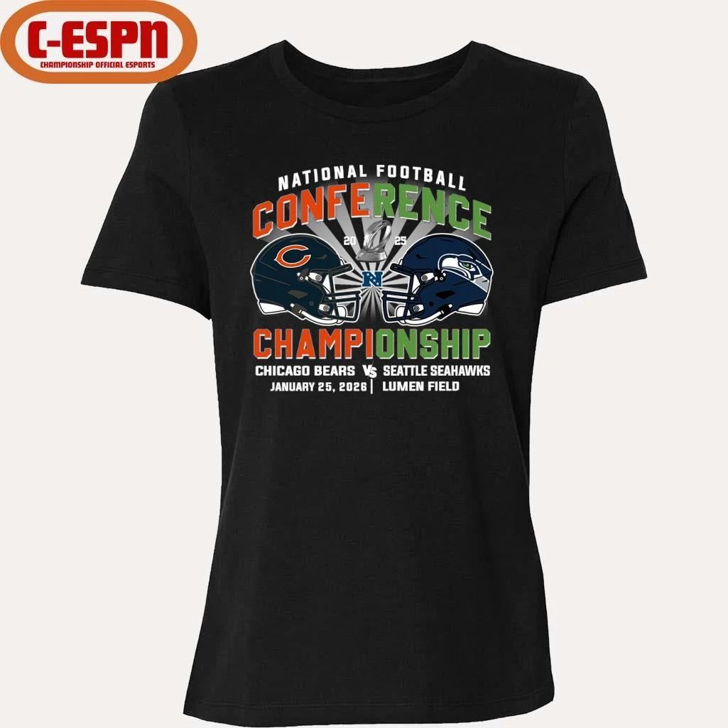 Bears Vs Seahawks NFC Conference Championship Duel Helmet T-Shirt