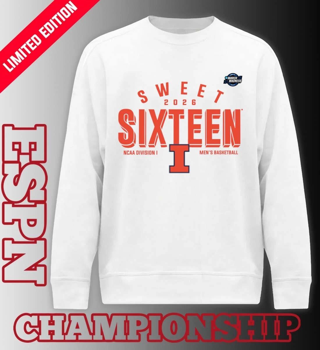 Sweet 16 Illinois Fighting Illini 2026 NCAA Men’s Basketball T-Shirt