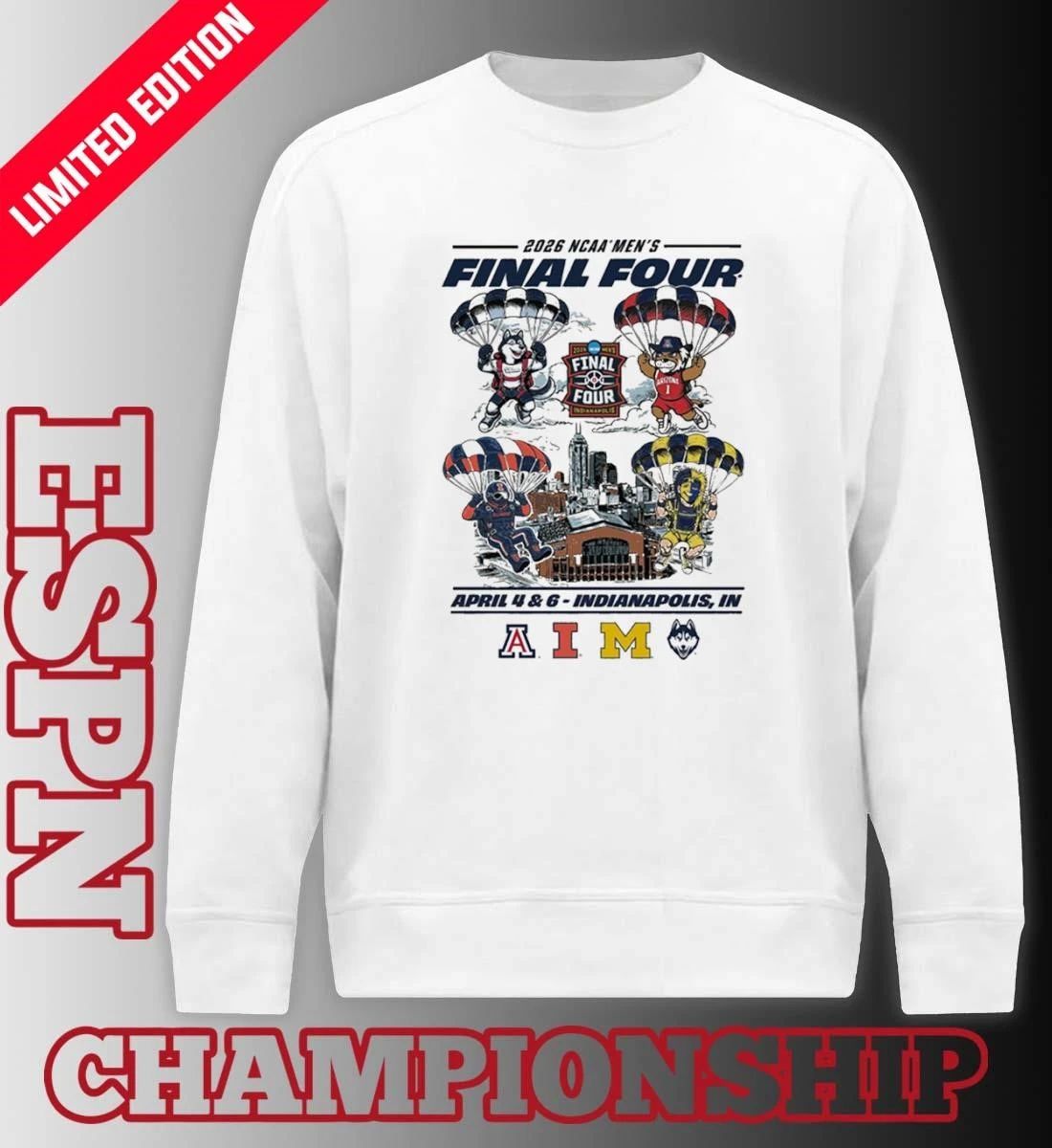 Mascot Parachute 2026 Men’s Basketball Final Four Shirt