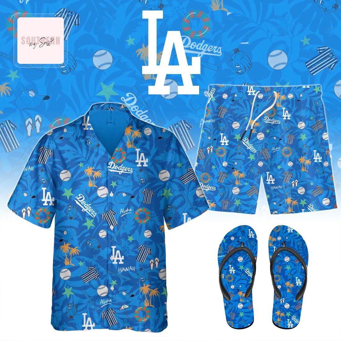 Los Angeles Dodgers Hawaii Tropical Aloha Hawaiian Shirt