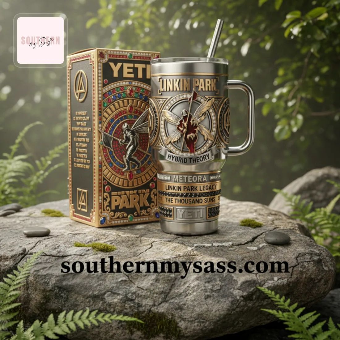 Linkin Park Hybrid Theory YETI 40oz Tumbler With Handle