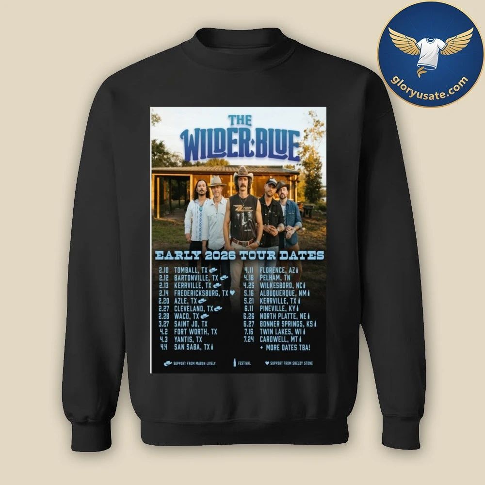 The Wilder Blue Early 2026 Tour Date Poster Shirt