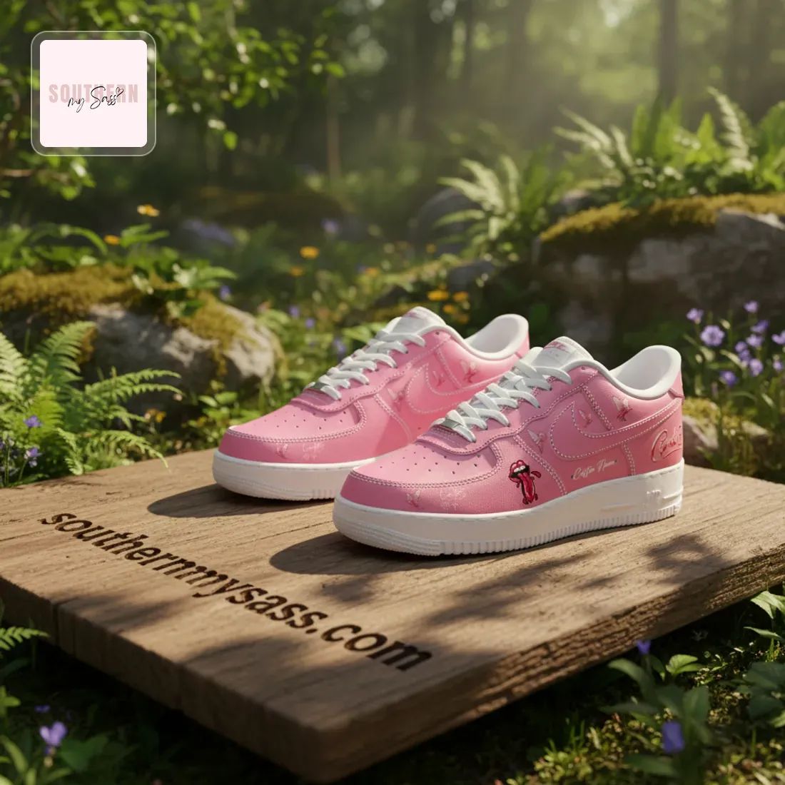 Cardi B Pink Custom Name Air Force 1 Sneakers