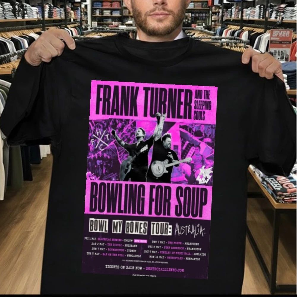 Frank Turner Bowl My Bones Live Tour Australia 2026 Poster Shirt