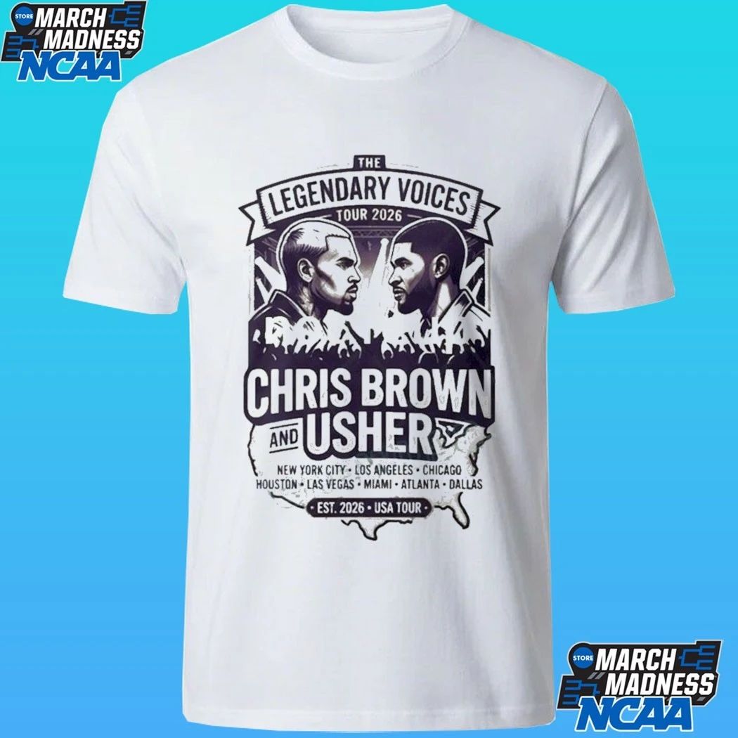 Chris Brown And Usher The Legendary Voices Tour 2026 New York City Los Angeles Chicago Houston Las Vegas Miami Atlanta Dallas Est 2026 Usa Tour Shirt