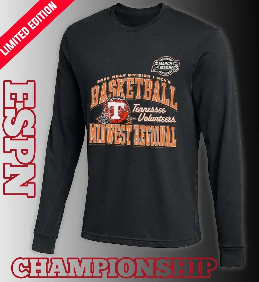Tennessee Volunteers 2026 NCAA DI Men’s Basketball Sweet 16 – Midwest Regional T-Shirt