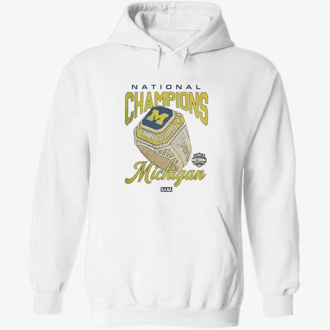 Michigan Wolverines X SANA 2026 NCAA Men’s Basketball National Champions Ring T-Shirt