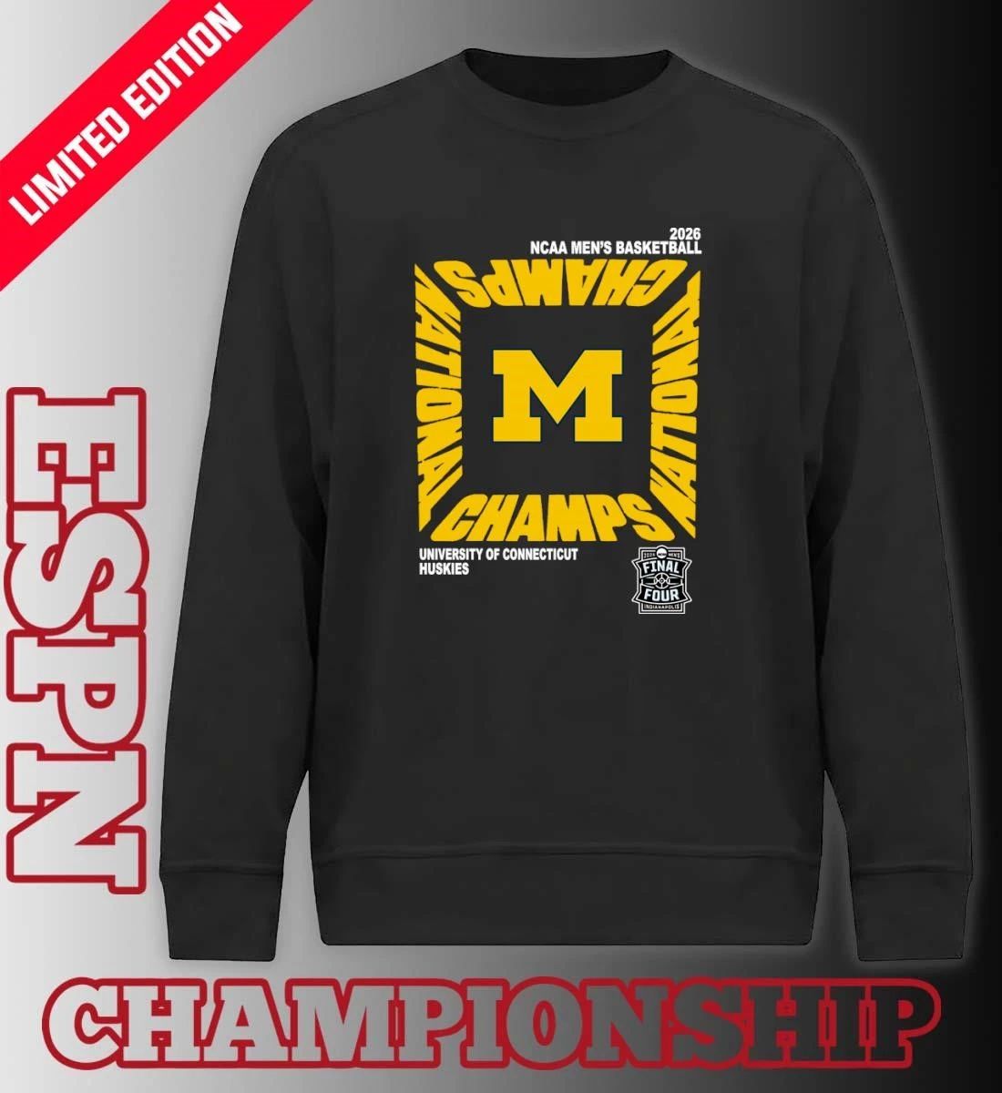 Michigan Wolverines NCAA DI Women’s Basketball National Champions Square Celebration T-Shirt