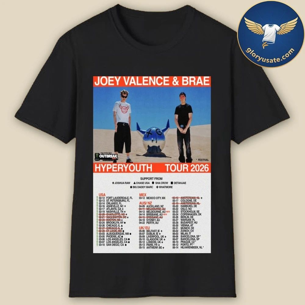 Joey Valence & Brae Hyperyouth Tour 2026 Poster Shirt