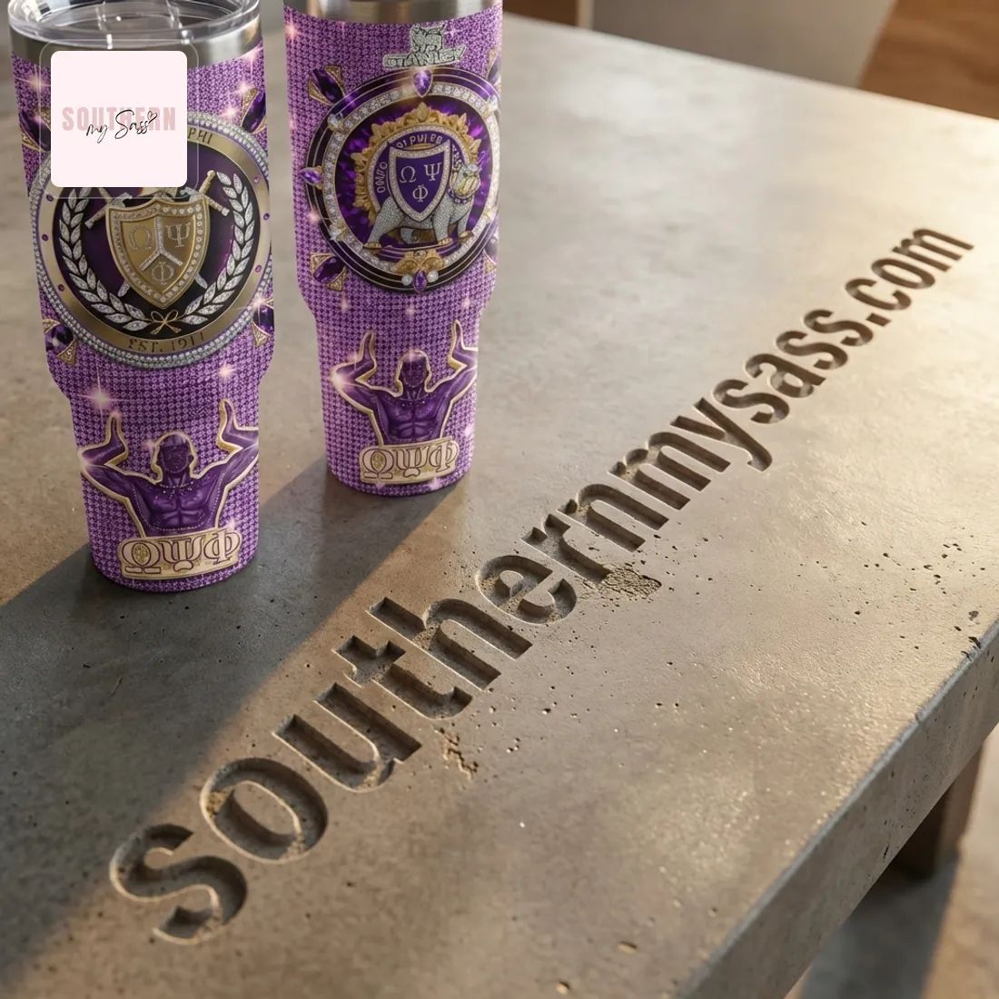 Omega Psi Phi Fraternity Stanley Diamond Glitter Tumbler