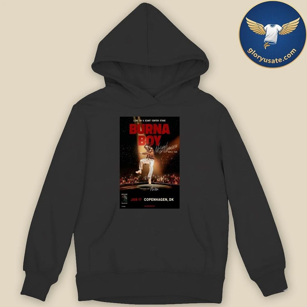 Burna Boy January 17 2026 Copenhangen, DK Concert Poster Shirt