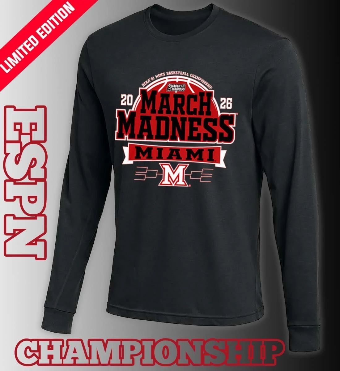 Miami RedHawks 2026 NCAA Men’s Basketball March Madness Bound Shirt