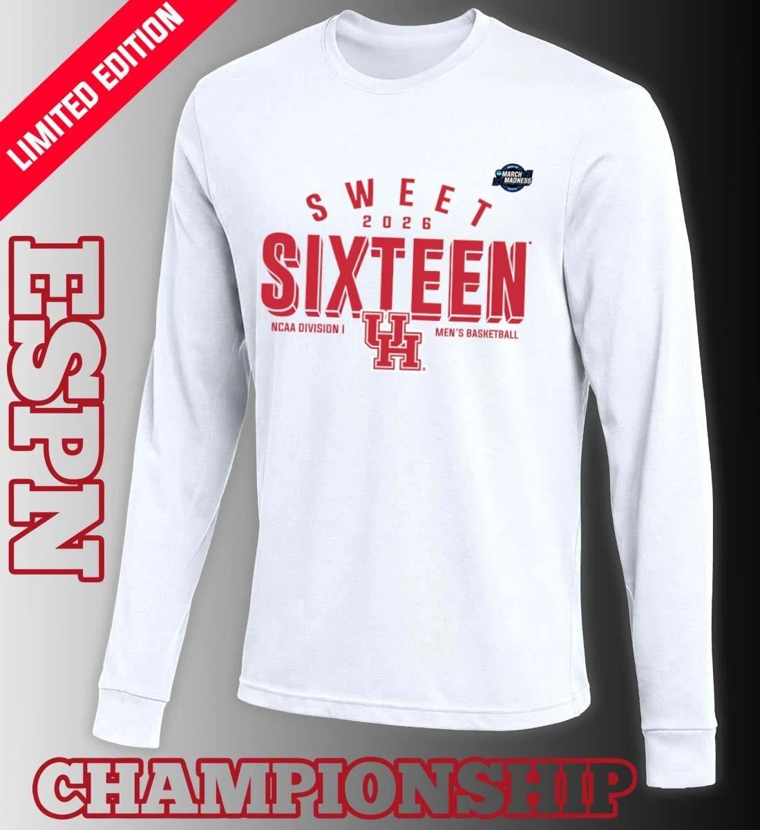 Sweet 16 Houston Cougars 2026 NCAA Men’s Basketball T-Shirt