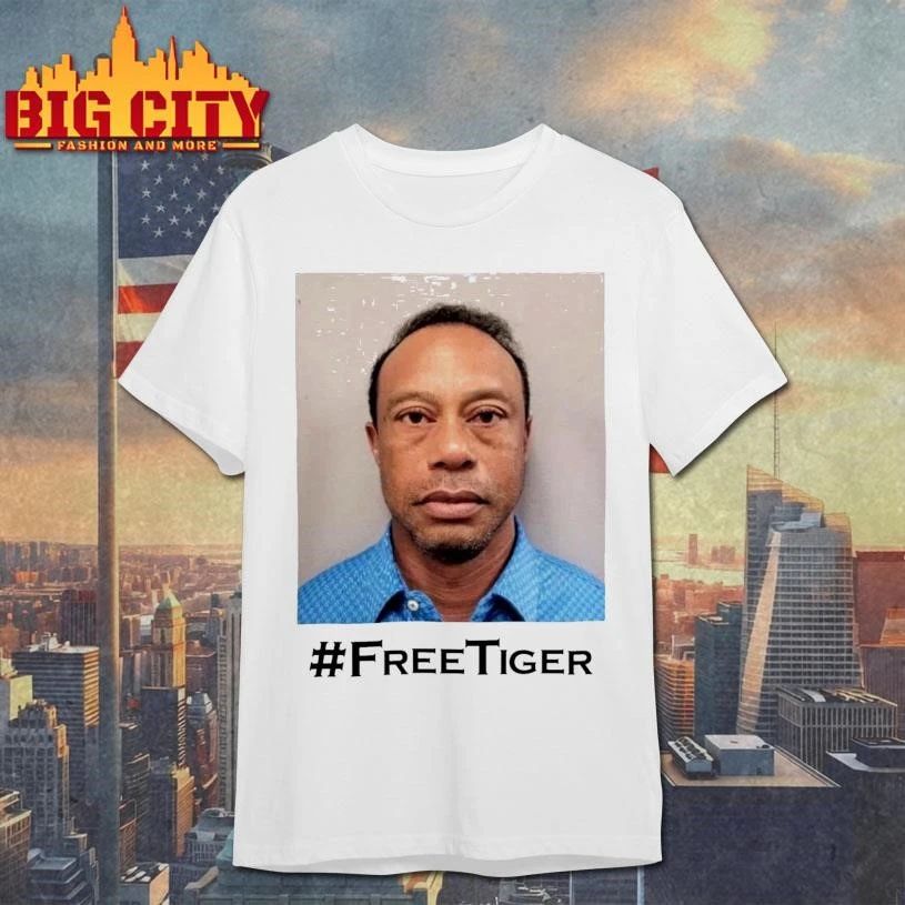 Tiger Woods Mugshot Graphic Funny Shirt