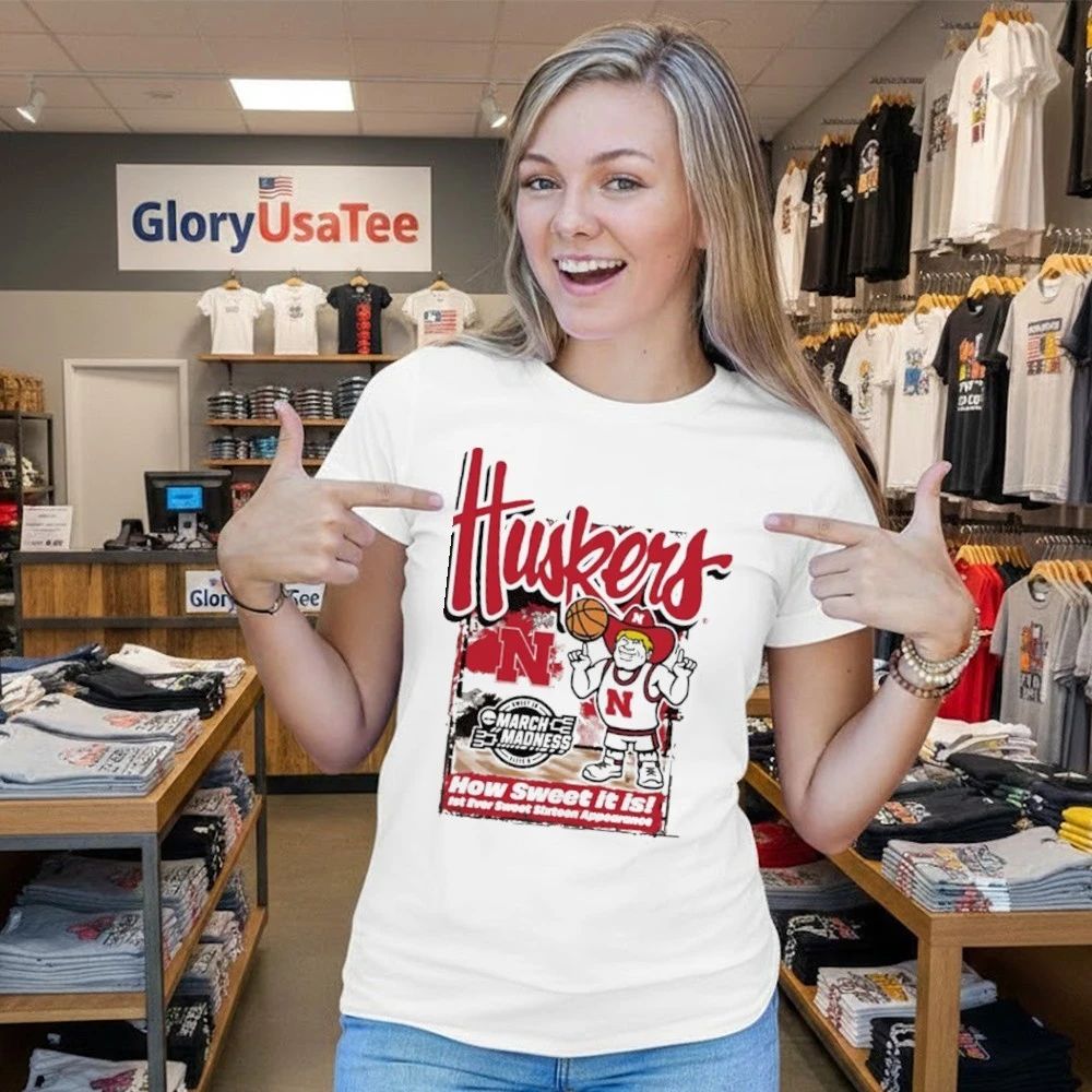 Nebraska M IVORY 2026 NCAA March Madness First Ever Sweet 16 SS TEE MENS BASKETBALL Shirt