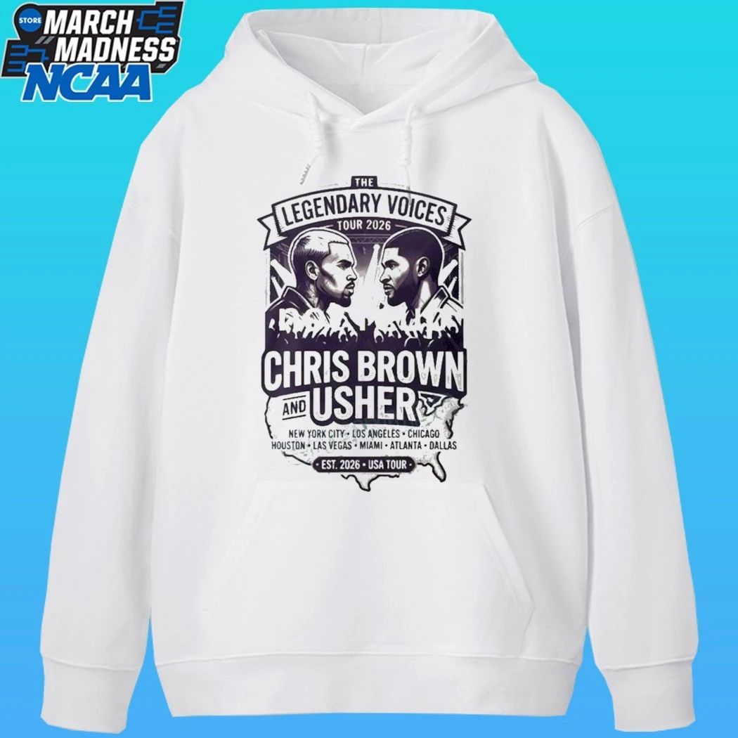 Chris Brown And Usher The Legendary Voices Tour 2026 New York City Los Angeles Chicago Houston Las Vegas Miami Atlanta Dallas Est 2026 Usa Tour Shirt