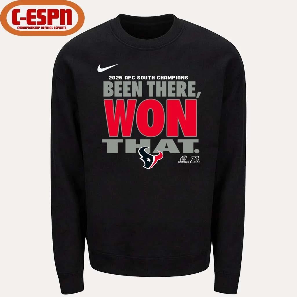 Been There, Won That Houston Texans AFC South Division Champions T-Shirt