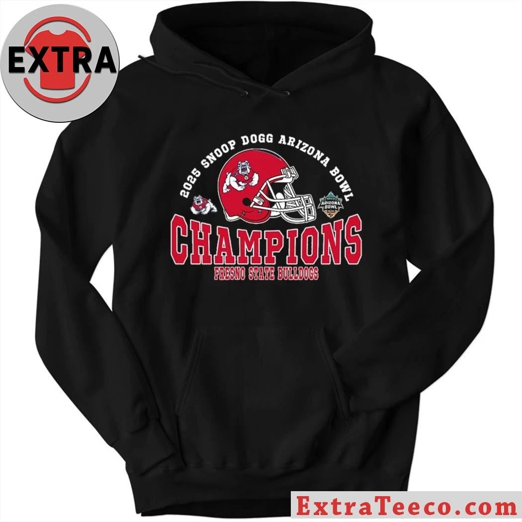 Original Champions 2025 Arizona Bowl Fresno State Bulldogs Football Champions 2025 Snoop Dogg Arizona Bowl presented by Gin And Juice Helmet And Logo T-Shirt