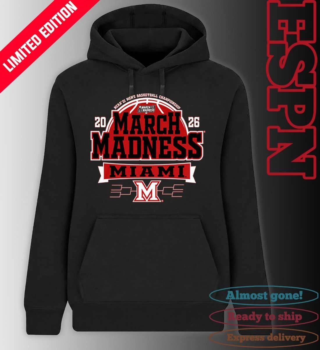Miami RedHawks 2026 NCAA Men’s Basketball March Madness Bound Shirt
