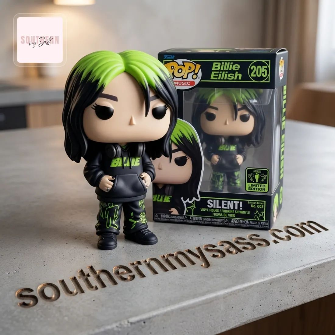 Billie Eilish Green Hair Silent Emotion Series Funko Pop Figure Doll