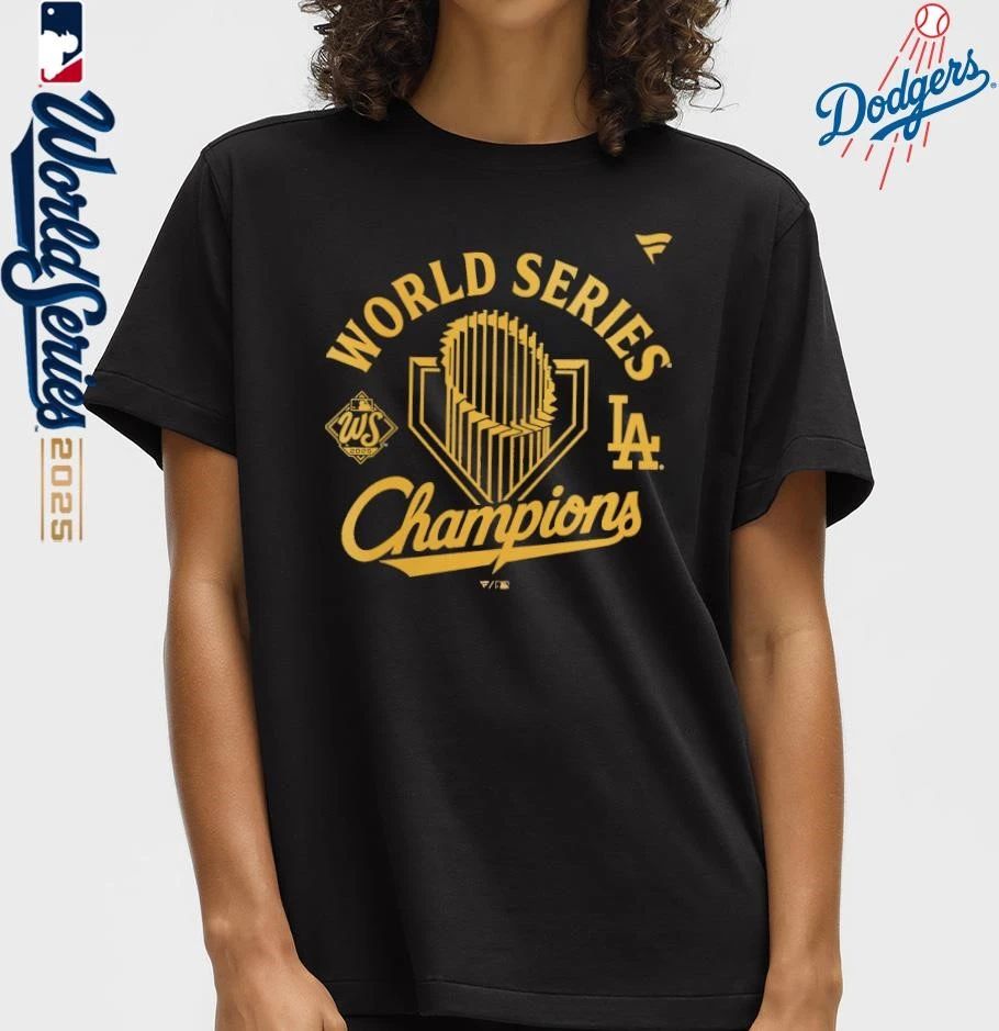 Los Angeles Dodgers 2025 World Series Champions Locker Room Parade T-Shirt