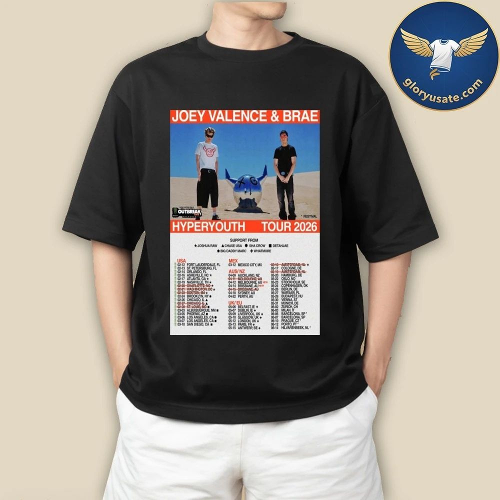 Joey Valence & Brae Hyperyouth Tour 2026 Poster Shirt