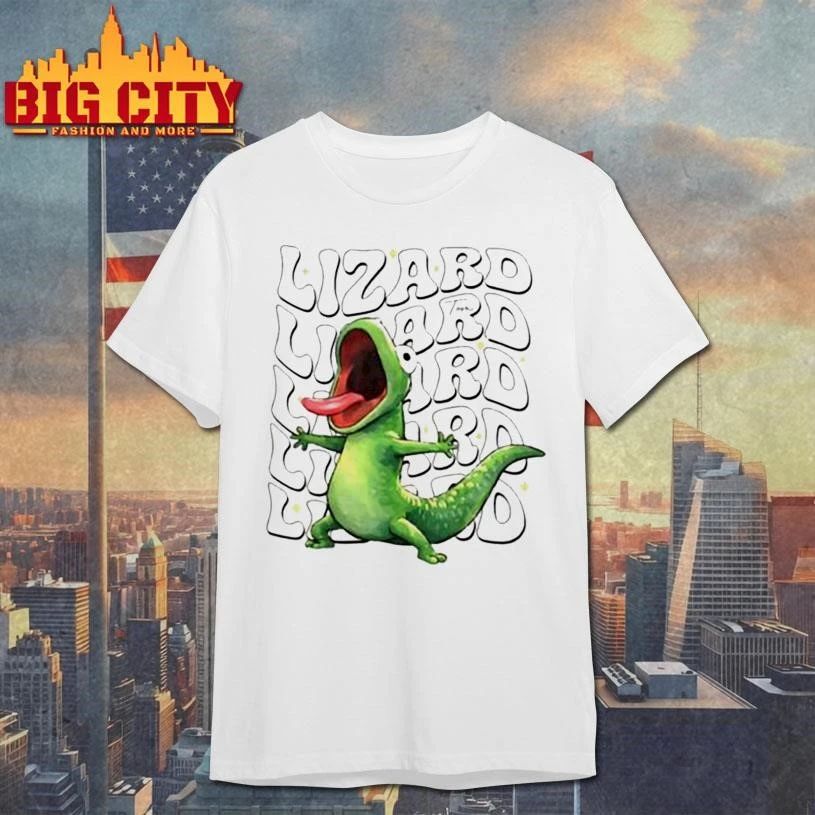 Screaming Green Lizard Groovy Typography Artwork Shirt