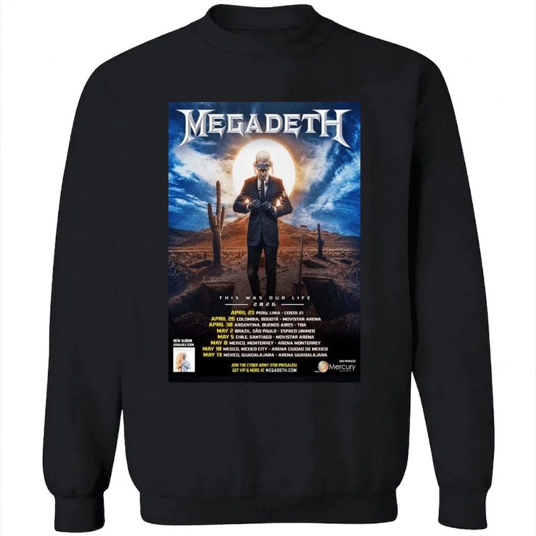 Megadeth This Was Our Life 2026 Latin America Tour Schedule Dates Shirt