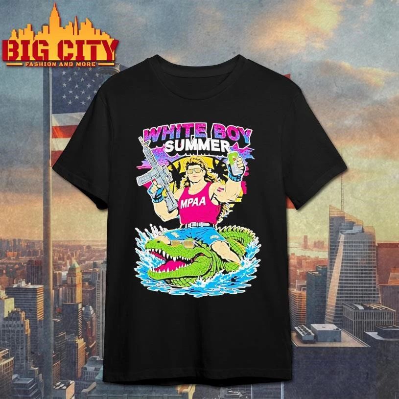 White Boy Summer Mpaa Riding Alligator Graphic Shirt