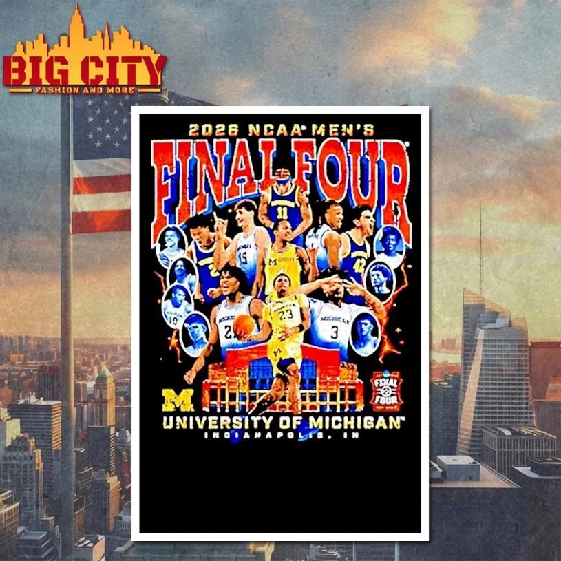 Michigan Wolverines 2026 Ncaa Mens Basketball Final Four Graphic Vintage Shirt