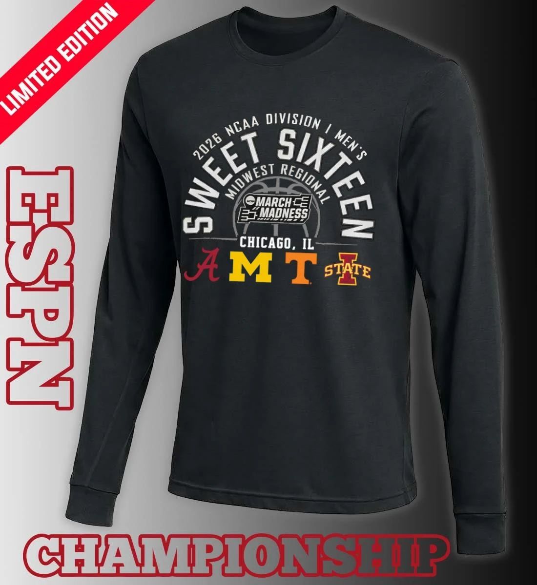 2026 NCAA DI Men’s Basketball Sweet 16 Midwest Regional – Chicago, IL T-Shirt