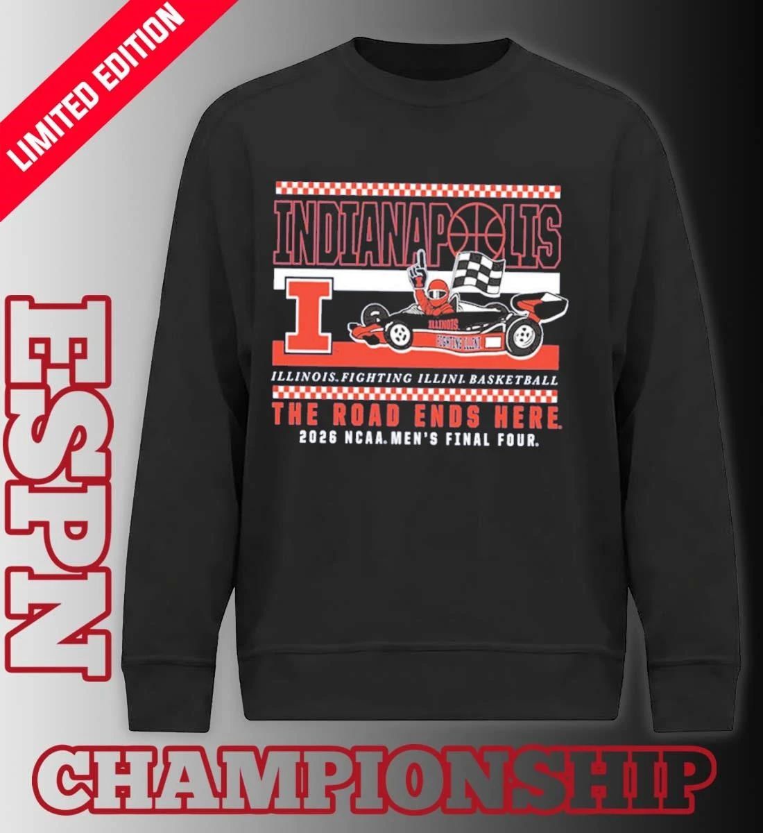 Illinois Men’s Basketball 2026 NCAA Final Four On The Road Again T-Shirt